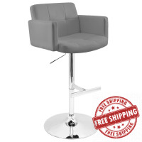 LumiSource BS-STOUT GY Stout Barstool in Grey